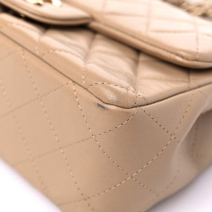Chanel Lambskin Quilted Mini Rectangular Flap Dark Beige 9 of 13