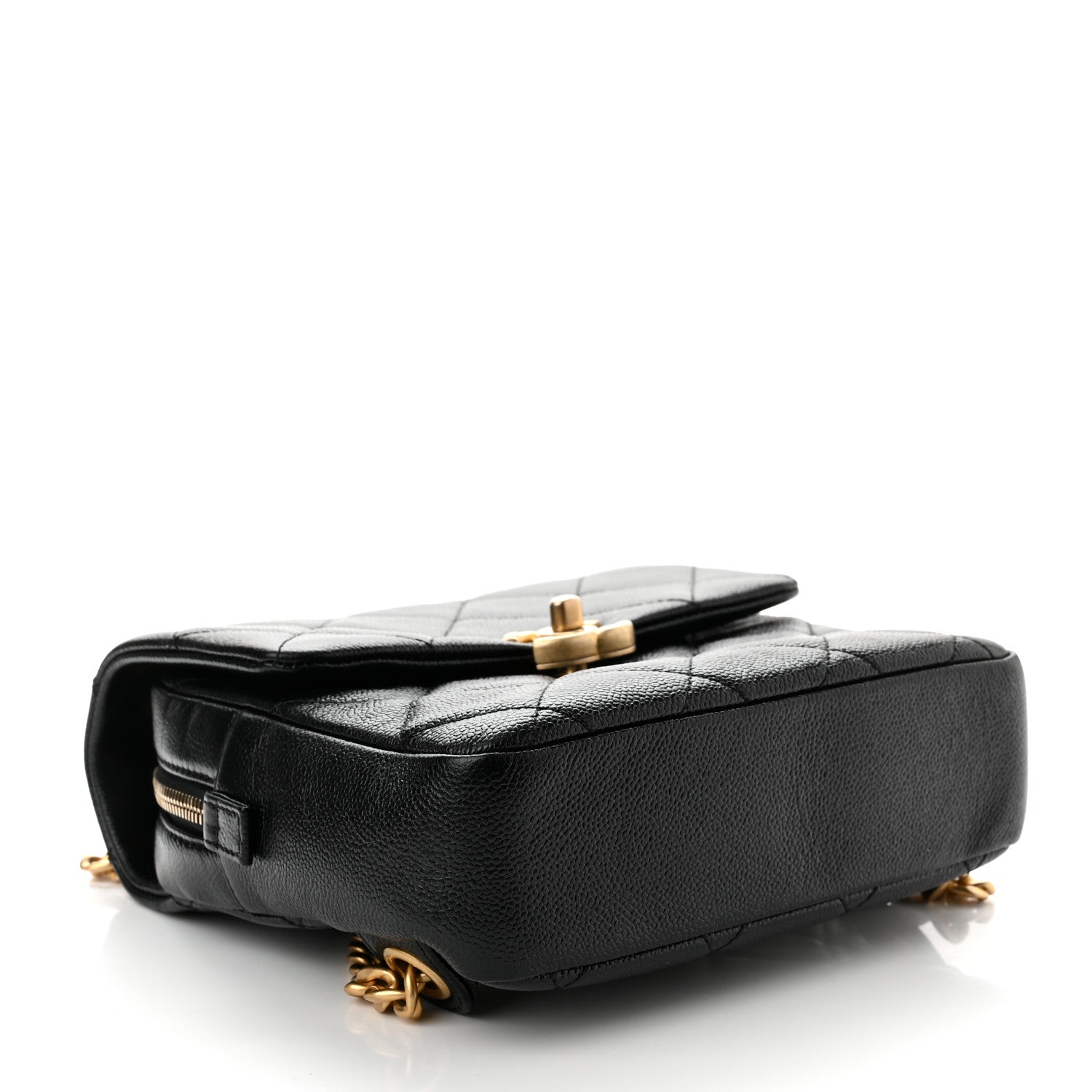Chanel Shiny Caviar Quilted Chain Melody Backpack Black 4 of 11