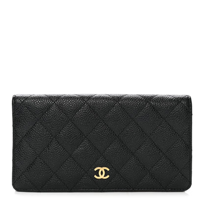 Chanel Caviar Quilted Yen Wallet Black 1 of 9