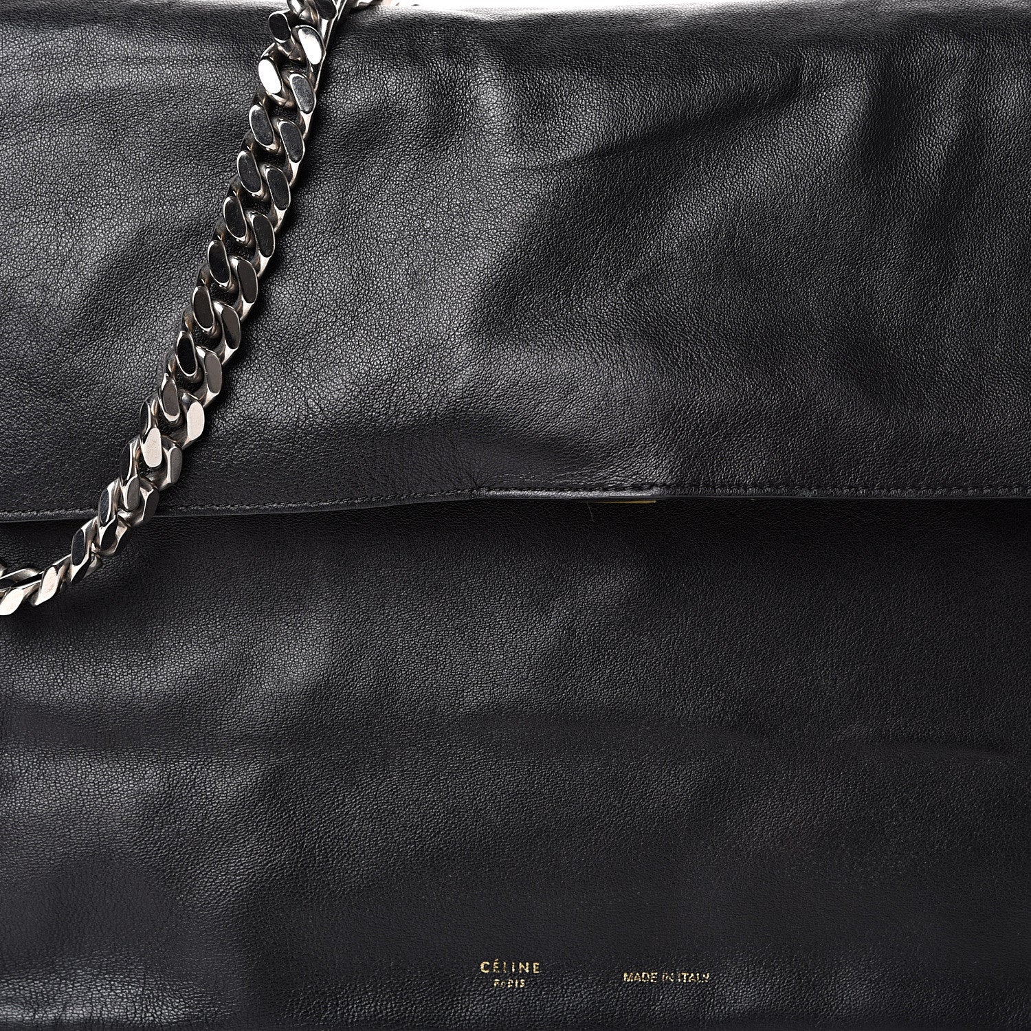 Celine Lambskin Medium Gourmette Shoulder Bag Black 7 of 13