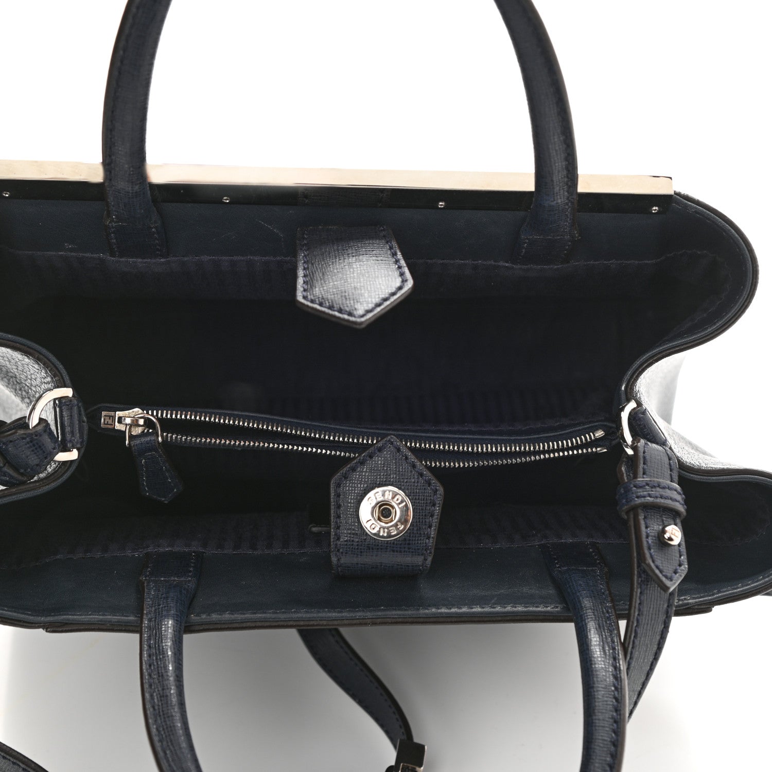 Fendi Vitello Elite Petite 2Jours Tote Lavagna 4 of 7