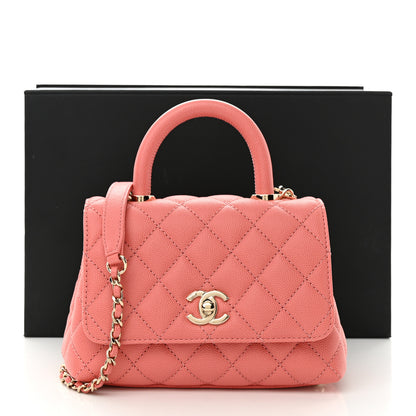 Chanel Caviar Quilted Extra Mini Coco Handle Flap Pink 11 of 11