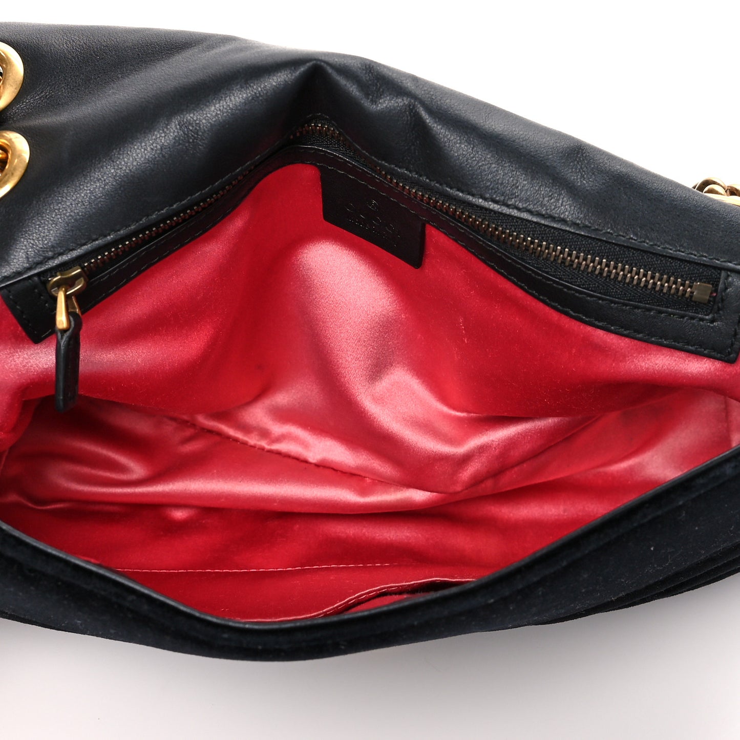 Velvet Matelasse Medium GG Marmont Shoulder Bag Black