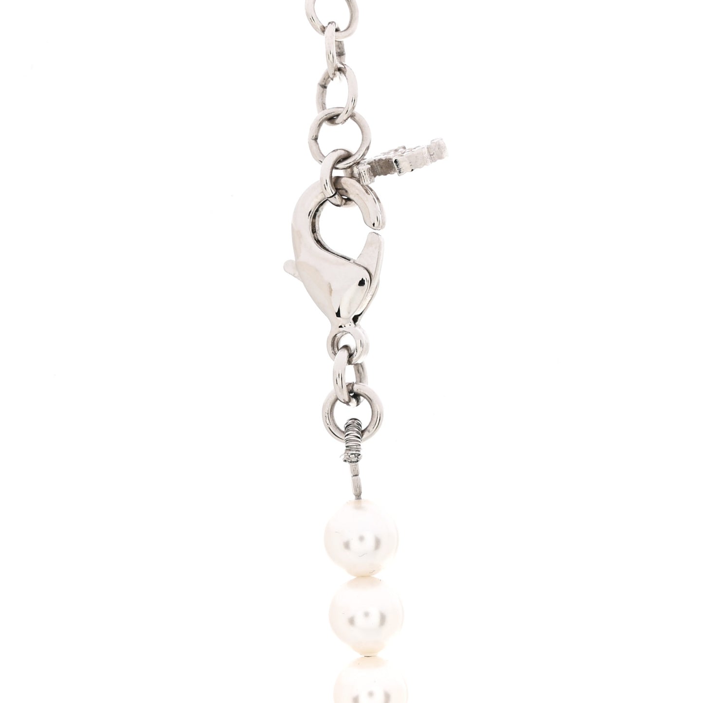 Pearl Resin CC Choker Necklace Pearly White Silver