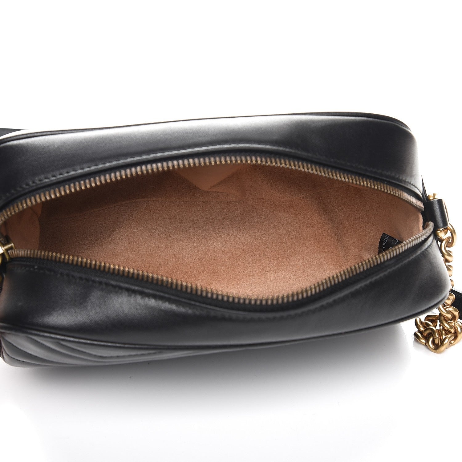 Gucci Calfskin Matelasse Small GG Marmont Chain Shoulder Bag Black 5 of 8