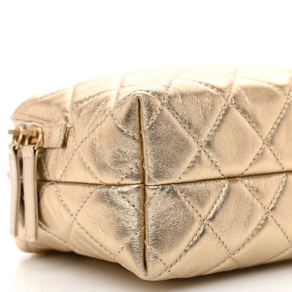 Chanel Metallic Lambskin Quilted Mini Bowling Bag Gold 9 of 10