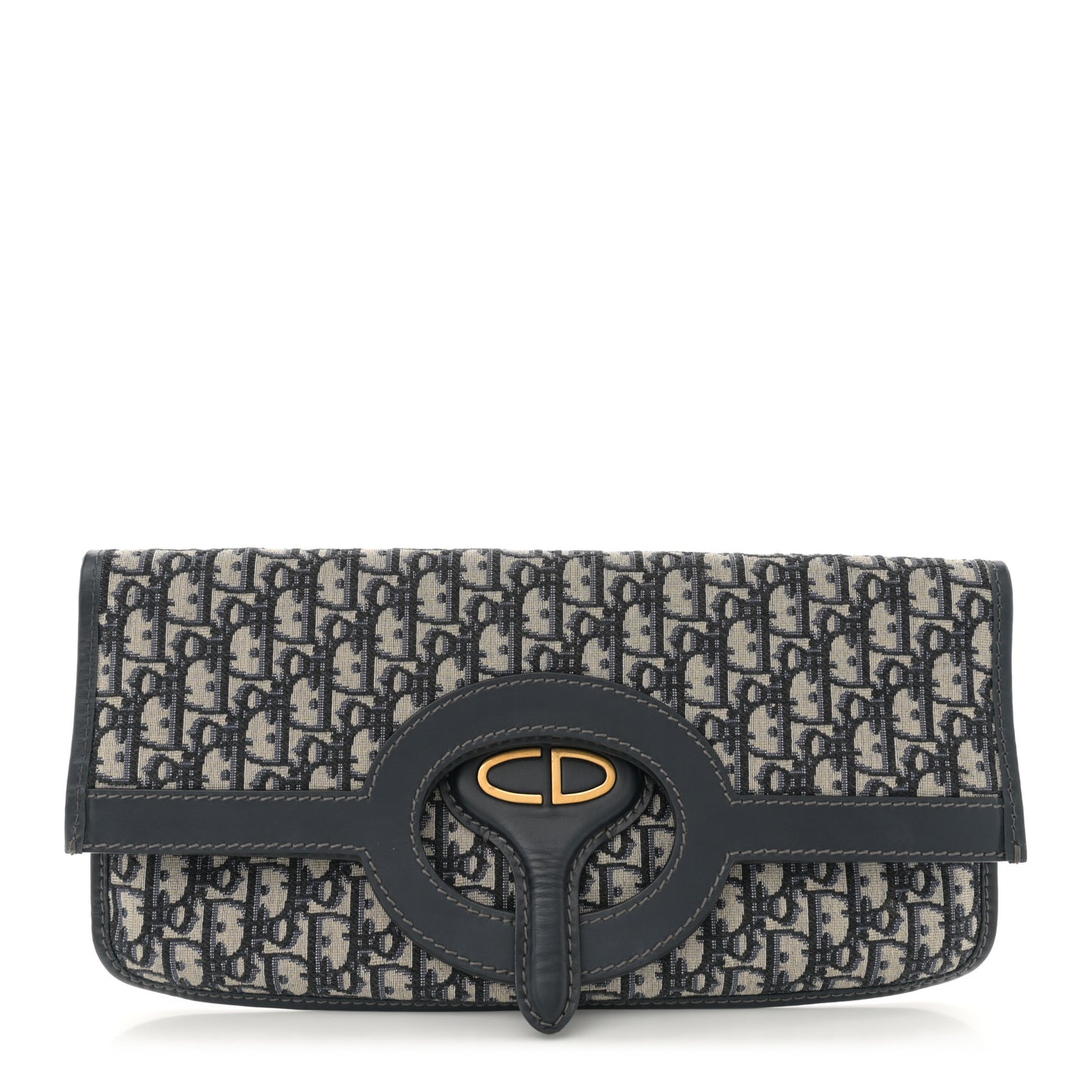 Oblique Fold Over Clutch Blue