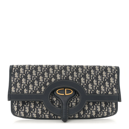 Christian Dior Oblique Fold Over Clutch Blue 1 of 10
