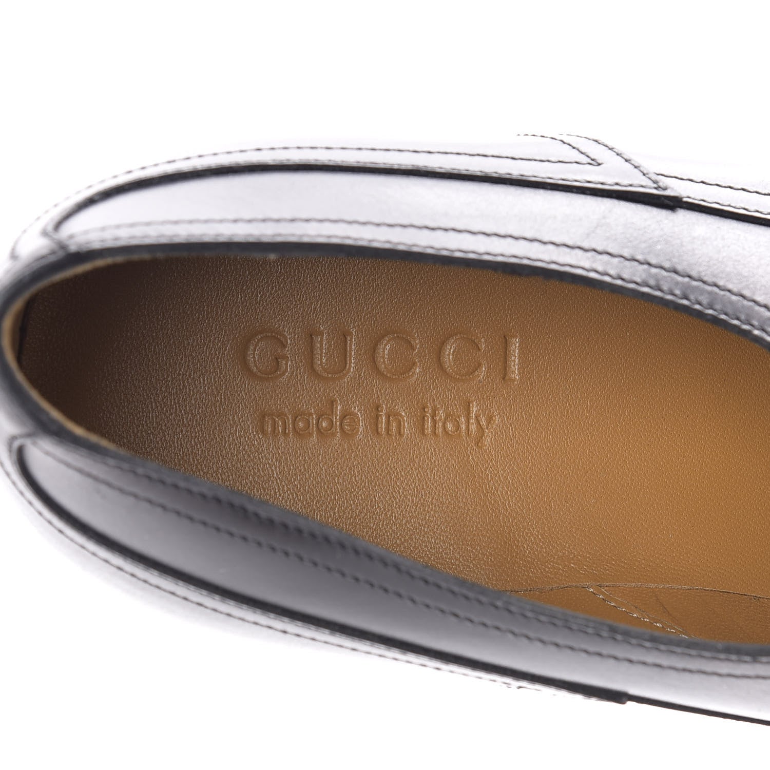 Gucci Calfskin Mens Classic Logo Loafers 7 Black 7 of 9