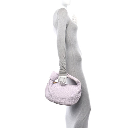 Bottega Veneta Suede Calfskin Intrecciato Teen Jodie Hobo Mirth Washed 2 of 11