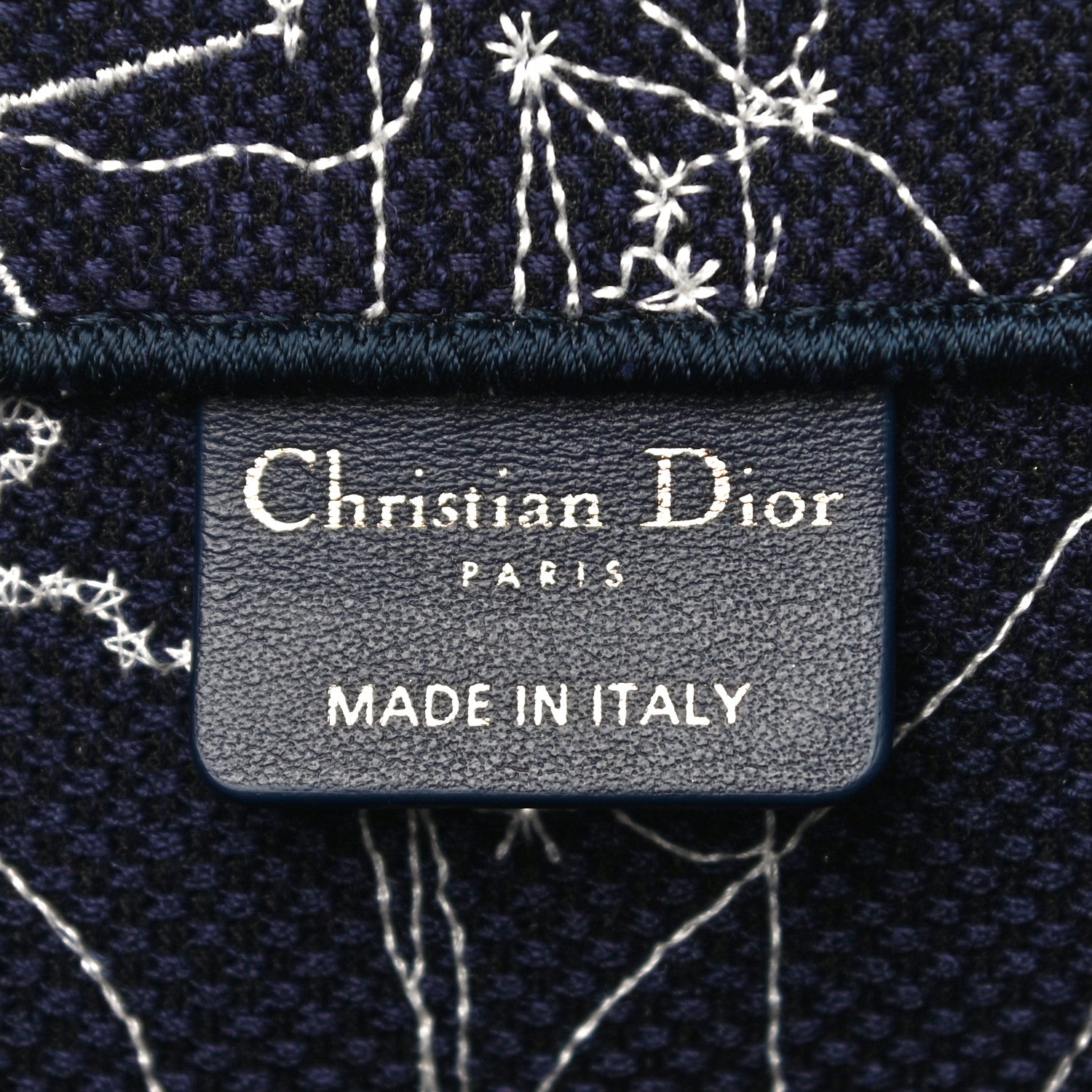 Christian Dior Canvas Embroidered Medium Zodiac Book Tote Blue Multicolor 6 of 10
