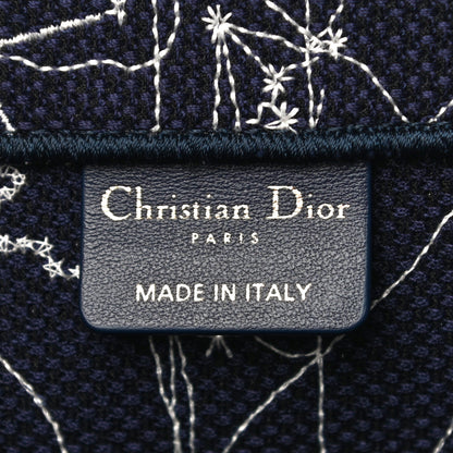 Christian Dior Canvas Embroidered Medium Zodiac Book Tote Blue Multicolor 6 of 10