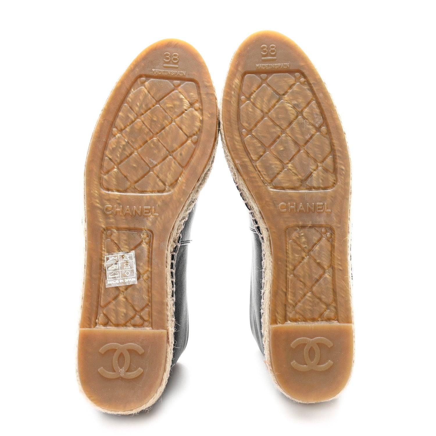 Chanel Lambskin CC Espadrilles 38 Black 6 of 10