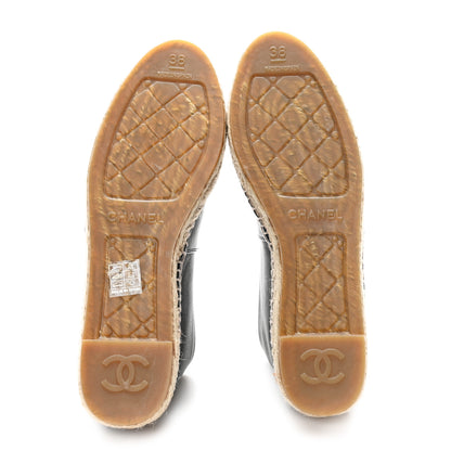 Chanel Lambskin CC Espadrilles 38 Black 6 of 10