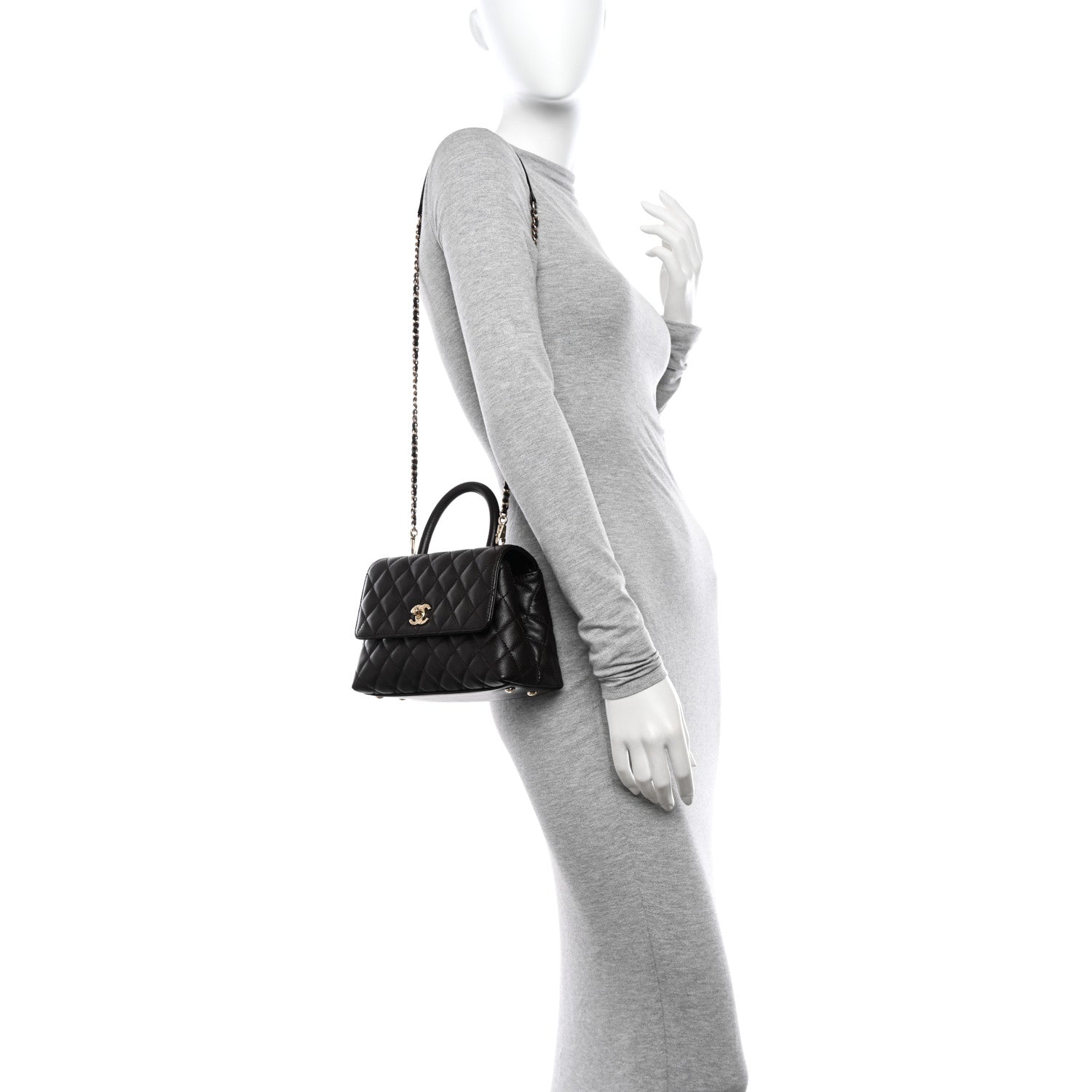 Chanel Caviar Quilted Mini Coco Handle Flap Dark Brown 2 of 11