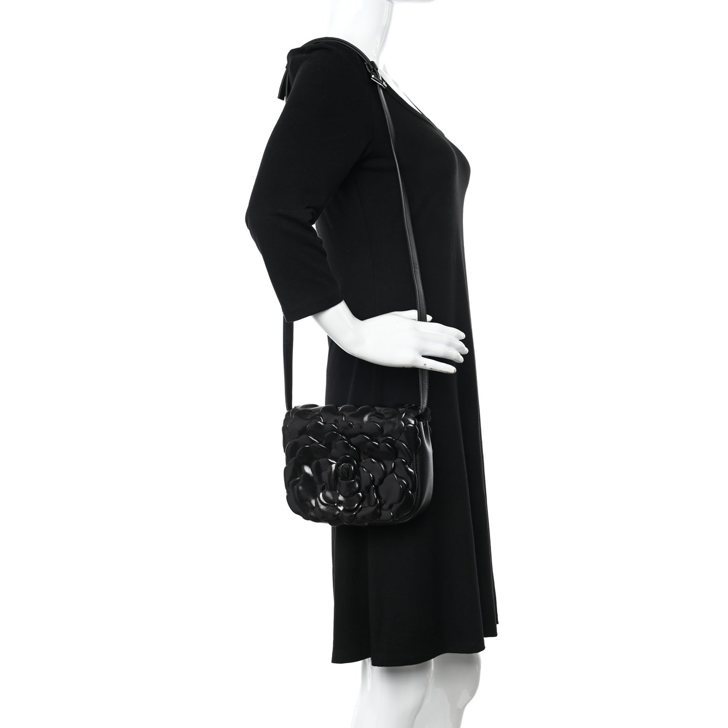 Nappa Atelier 03 Rose Edition Small Flap Crossbody Bag Black