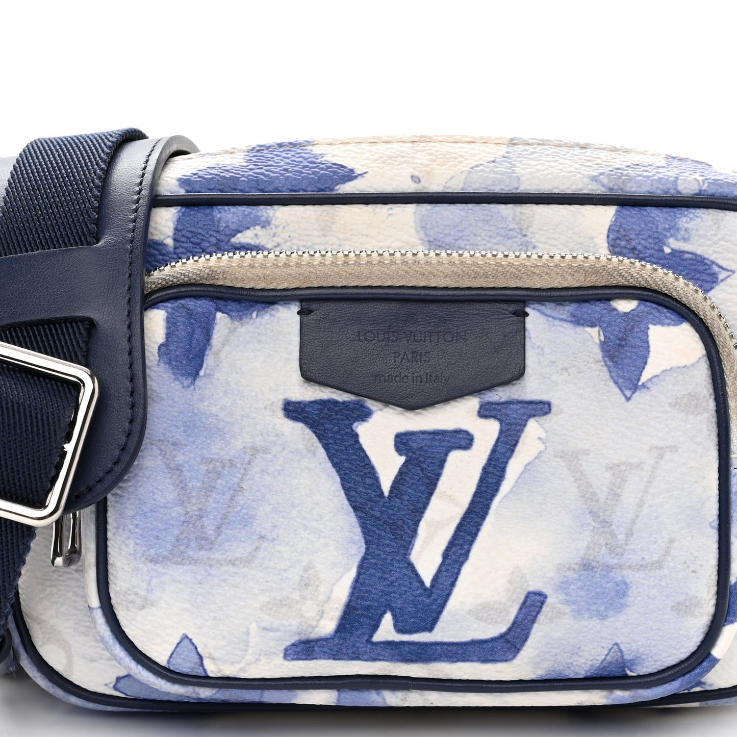 Monogram Watercolor Outdoor Pouch Blue