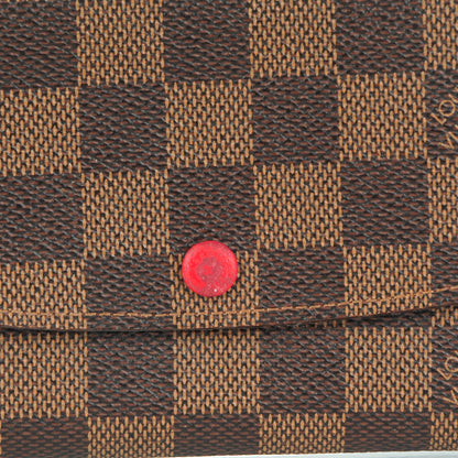 Louis Vuitton Damier Ebene Emilie Wallet Red 8 of 8