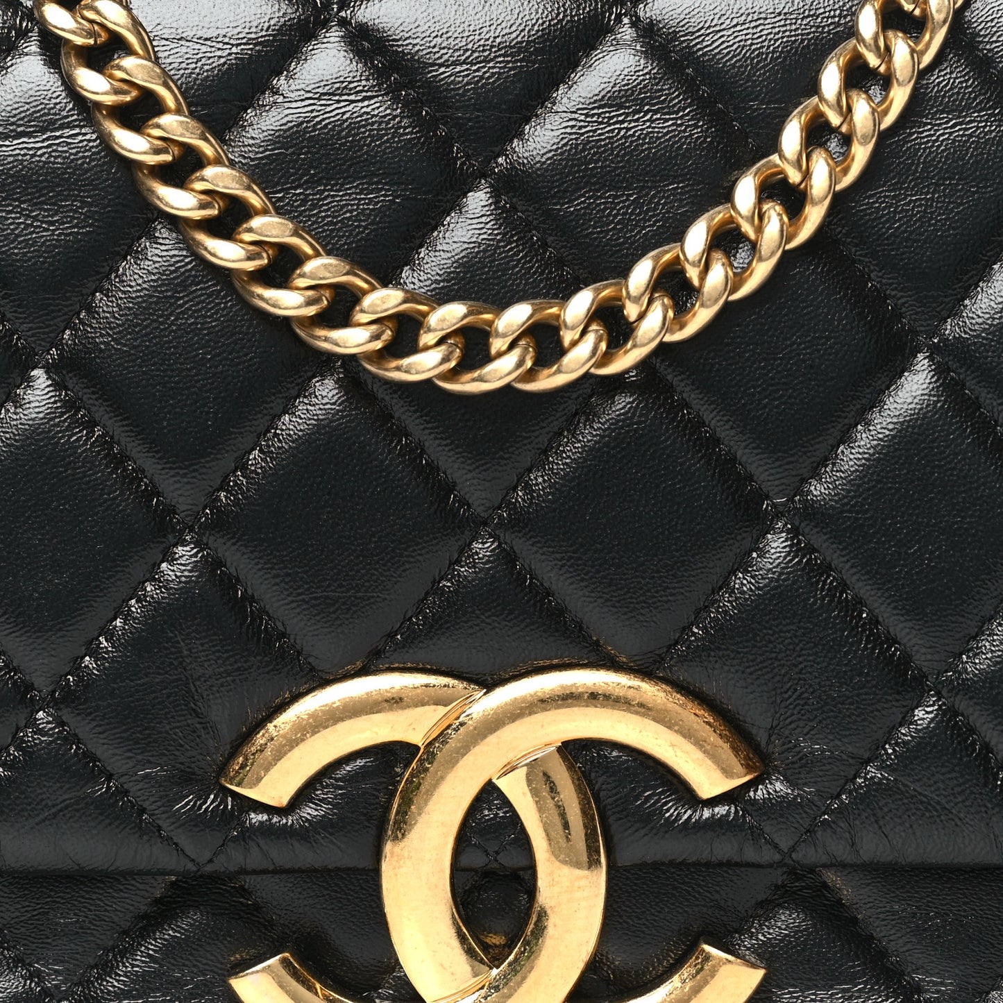 Lambskin Quilted Mini Maxi CC Flap Black