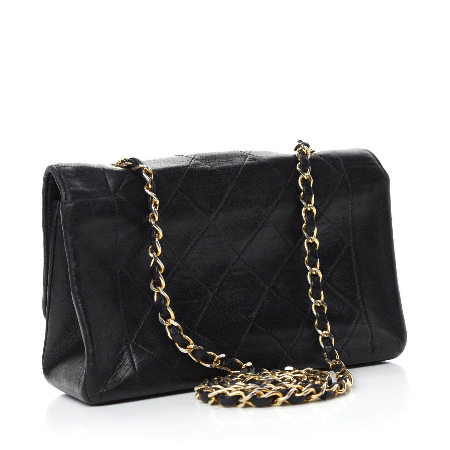 Lambskin Quilted Small Single Flap Black