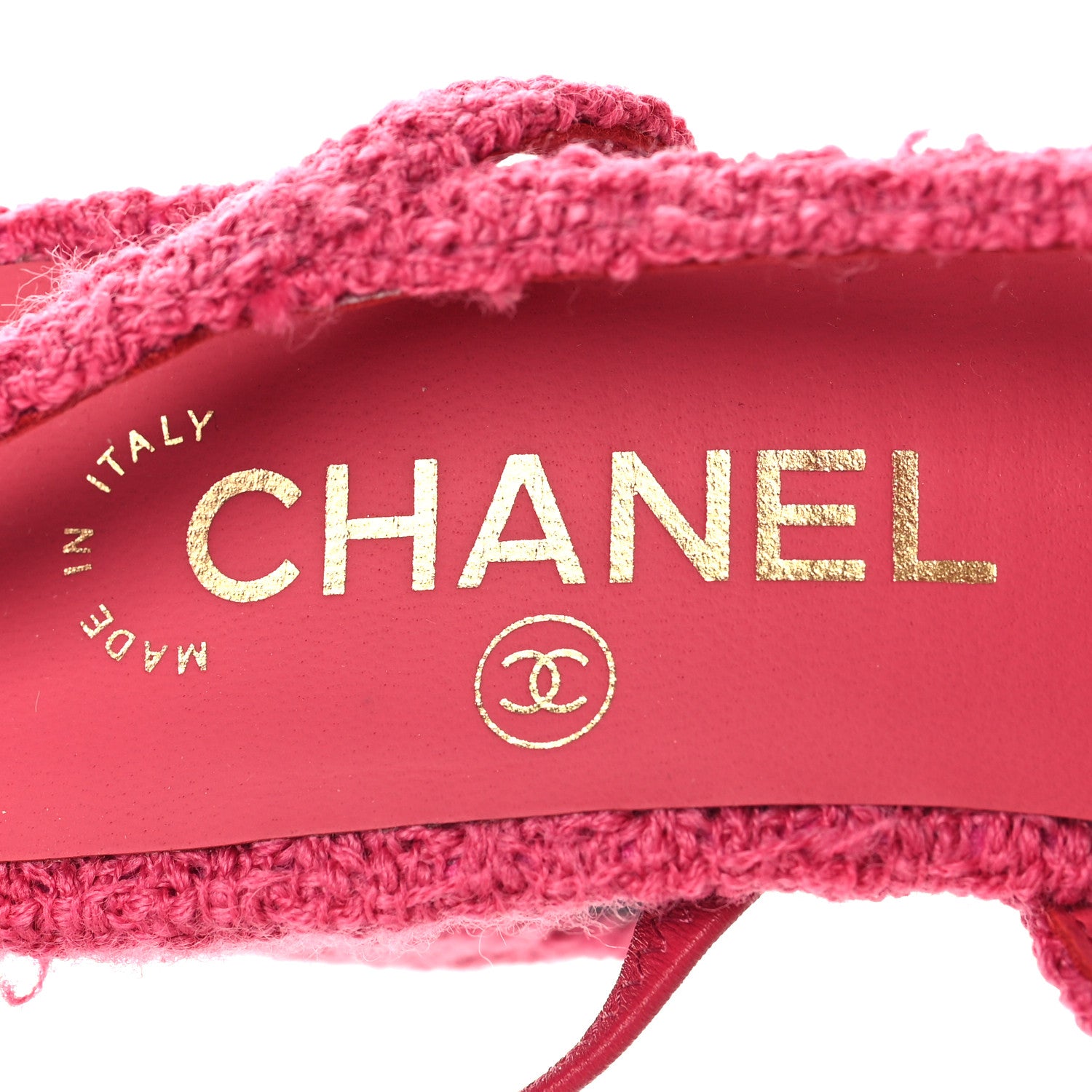 Chanel Tweed Patent Cap Toe CC Slingback Pumps 36.5 Pink Black 9 of 10