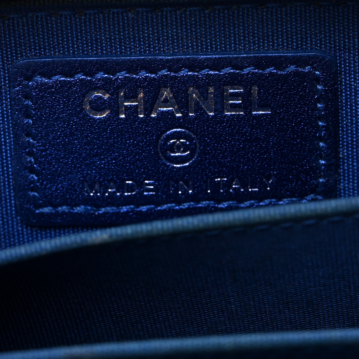 Chanel Metallic Patent Quilted Zip Around Boy Coin Purse Wallet Blue 6 of 8
