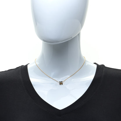 Hermes Lacquered Gold Mini Pop H Pendant Necklace Black 2 of 7