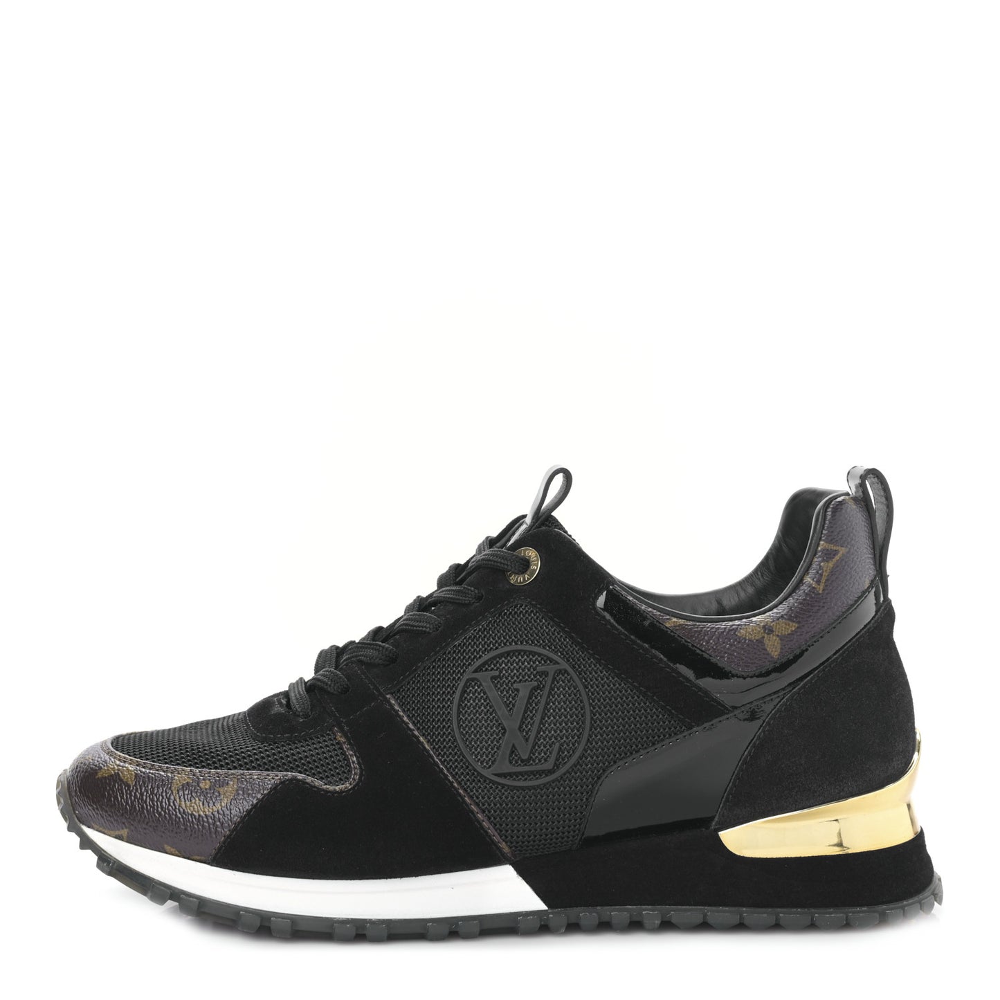 Suede Monogram Run Away Sneakers 39 Black