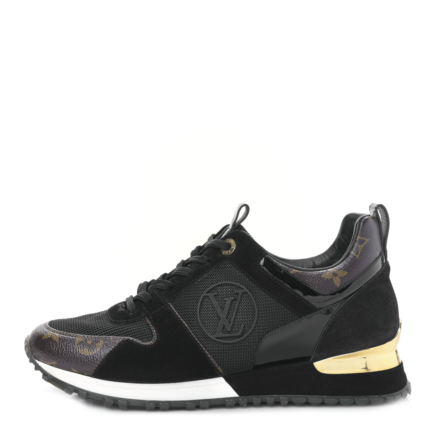 Louis Vuitton Suede Monogram Run Away Sneakers 39 Black 1 of 8