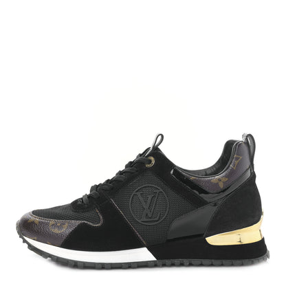 Louis Vuitton Suede Monogram Run Away Sneakers 39 Black 1 of 8