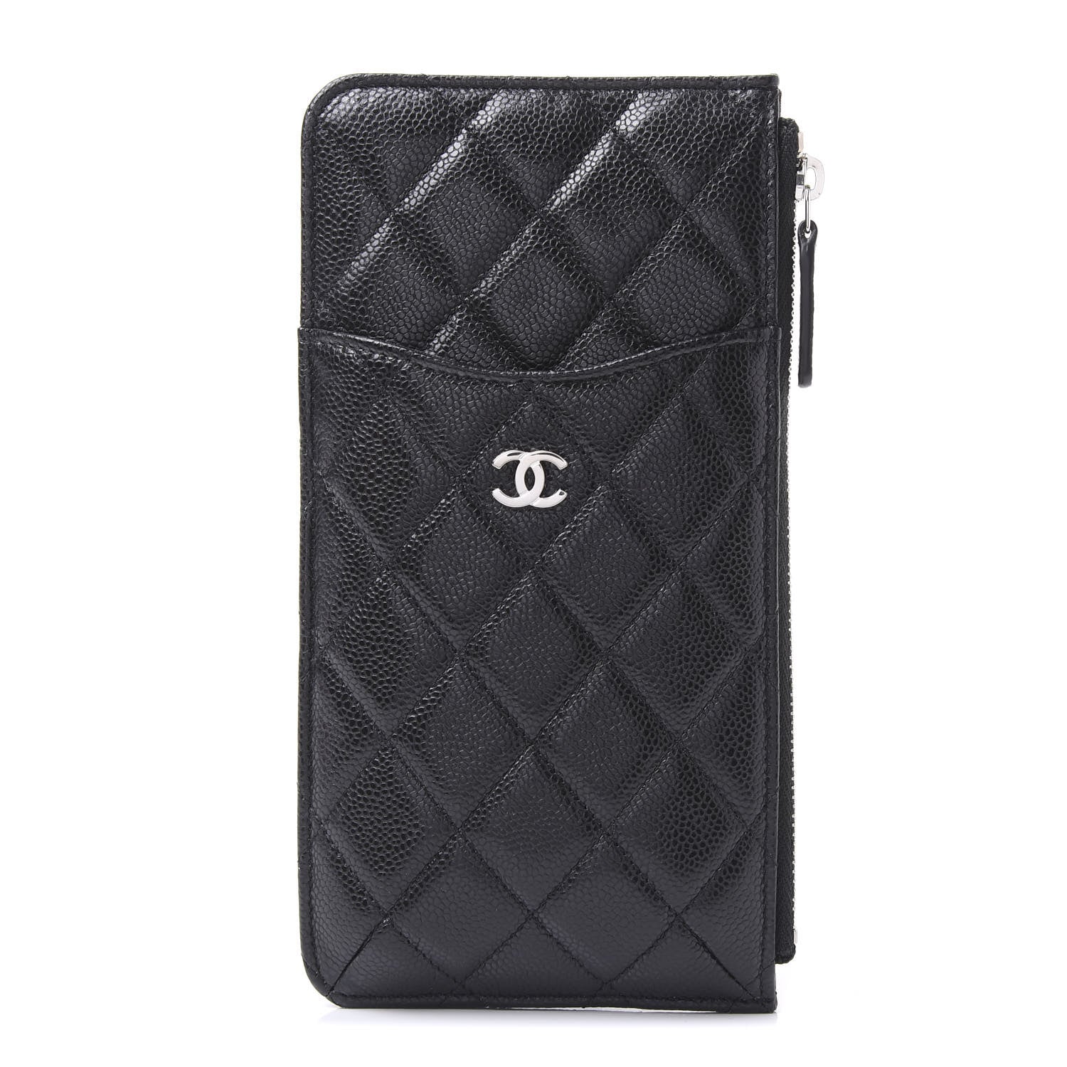 Chanel Caviar Quilted Classic Flat Wallet Pouch Black 1 of 12
