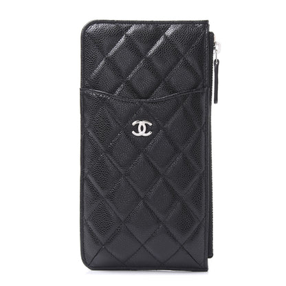 Chanel Caviar Quilted Classic Flat Wallet Pouch Black 1 of 12
