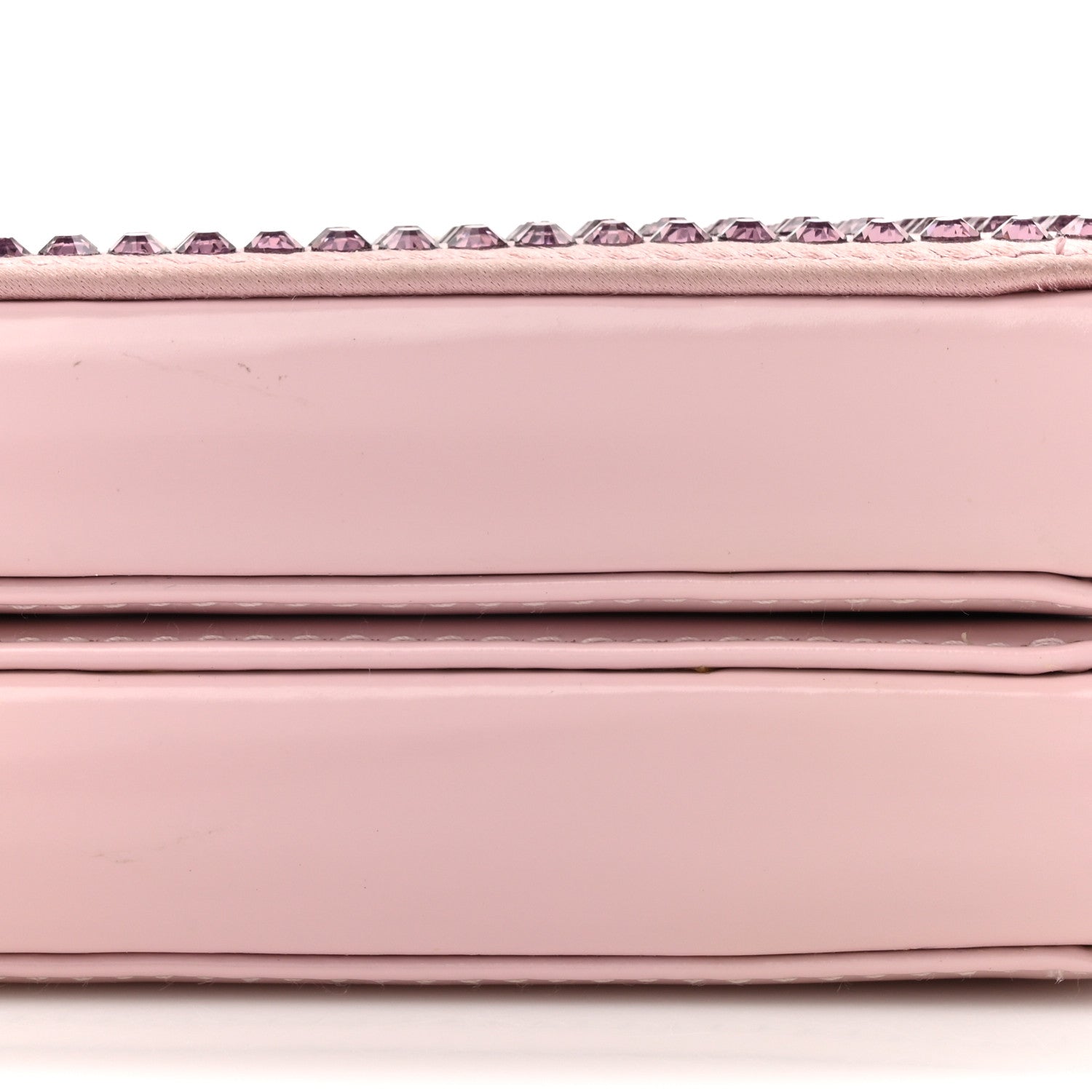 Prada Satin Crystal Mini Triangle Crossbody Pouch Alabastro 12 of 13