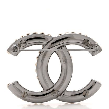 Chanel Metal CC Heart Brooch Gold Silver 3 of 4
