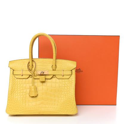 Hermes Matte Alligator Birkin 30 Mimosa 11 of 11