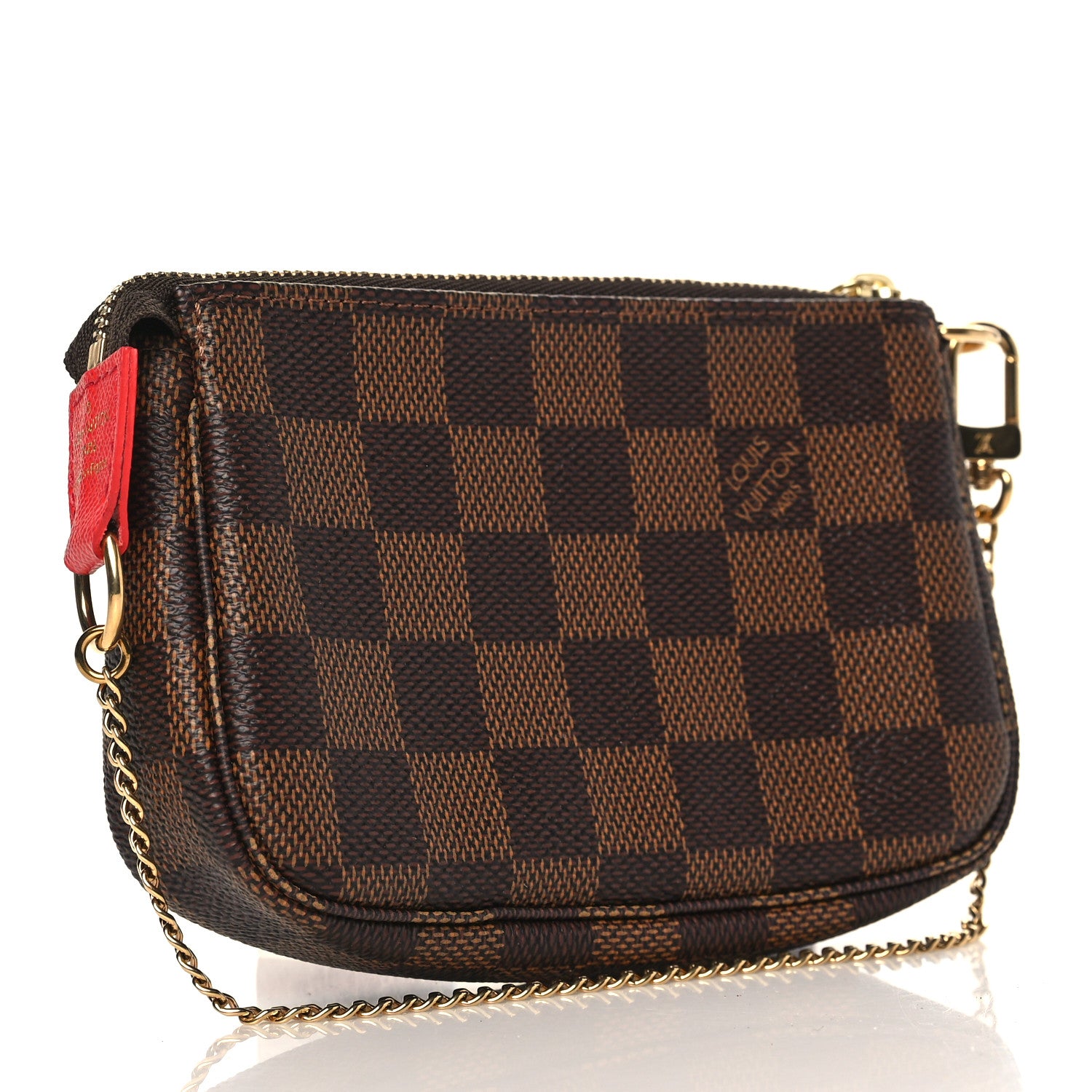 Louis Vuitton Damier Ebene 2019 Christmas Animation Mini Pochette Accessories Red 4 of 10