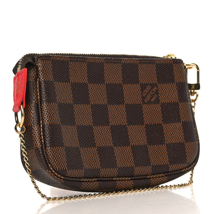 Louis Vuitton Damier Ebene 2019 Christmas Animation Mini Pochette Accessories Red 4 of 10