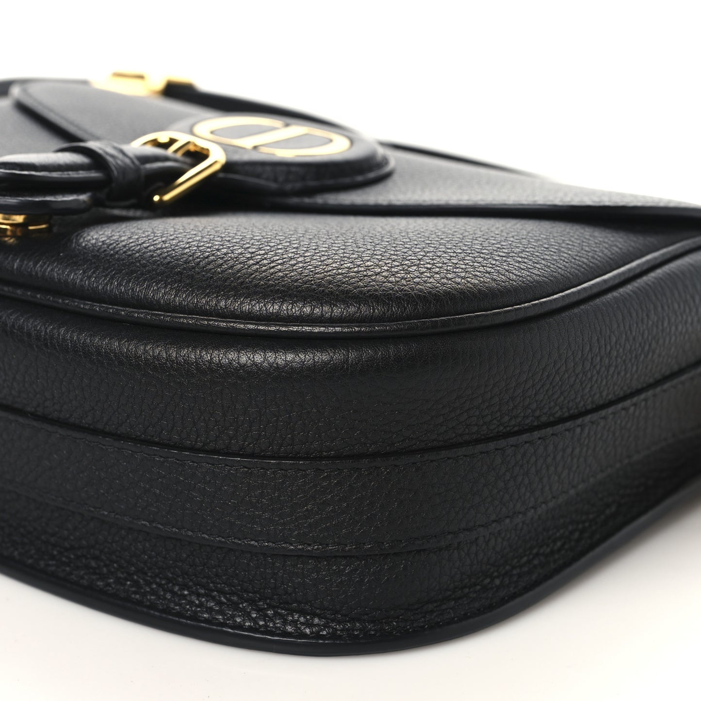 Grained Calfskin Medium Bobby Flap Black