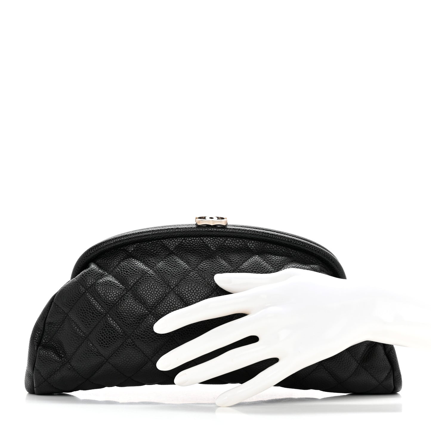 Caviar Quilted Timeless Clutch Black