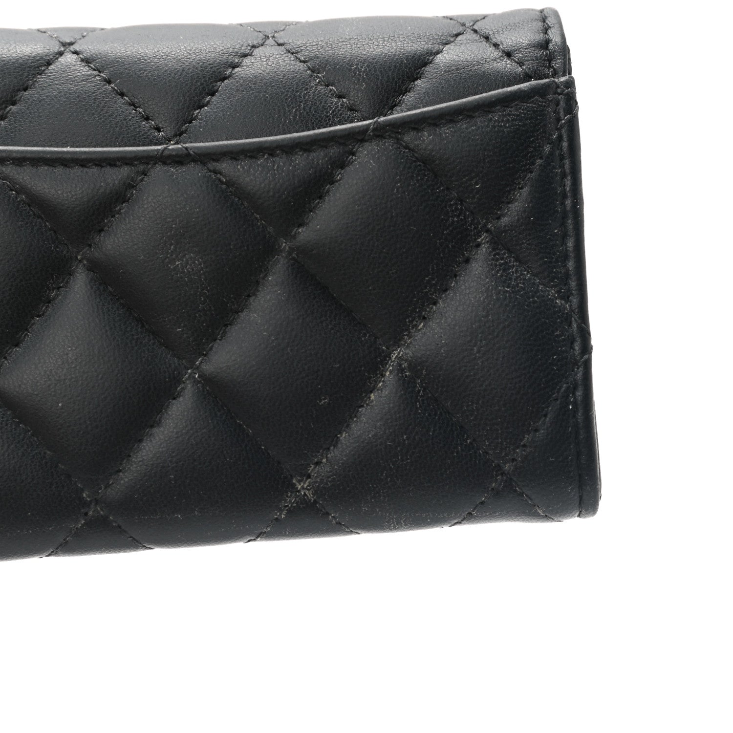 Chanel Lambskin Quilted Flap Card Holder Wallet Black 9 of 10