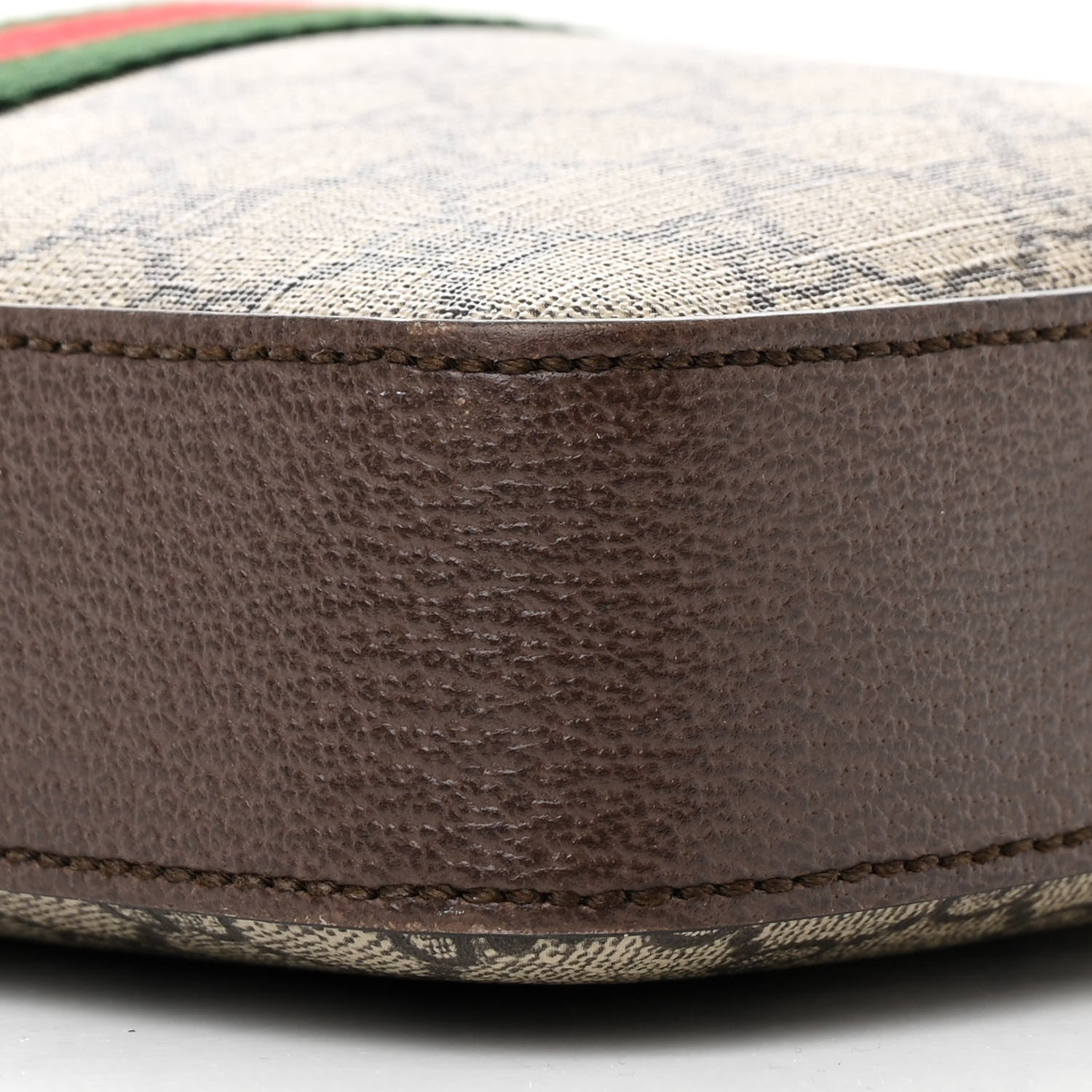 Gucci GG Supreme Monogram Textured Dollar Calfskin Web Ophidia Wristlet Shoulder Bag Beige Ebony New Acero 10 of 12