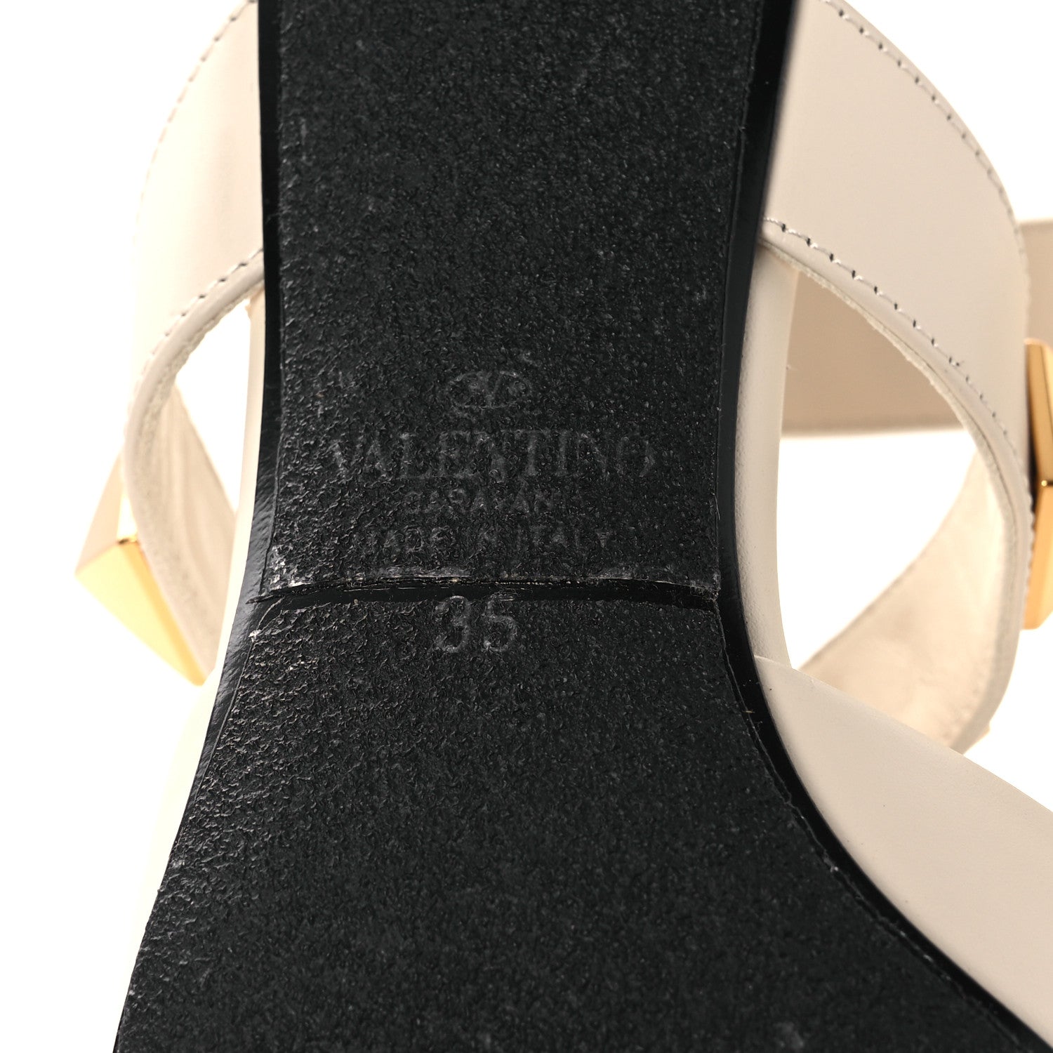 Valentino Garavani Calfskin Roman Stud Ankle Strap 40mm Pumps 35 White 8 of 12