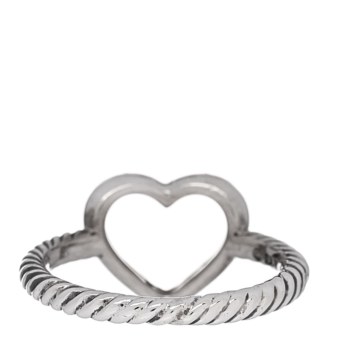 Sterling Silver Diamond 10mm Open Heart Ring 52 6