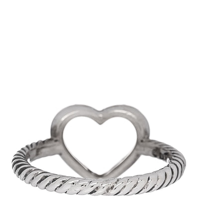 David Yurman Sterling Silver Diamond 10mm Open Heart Ring 52 6 3 of 5