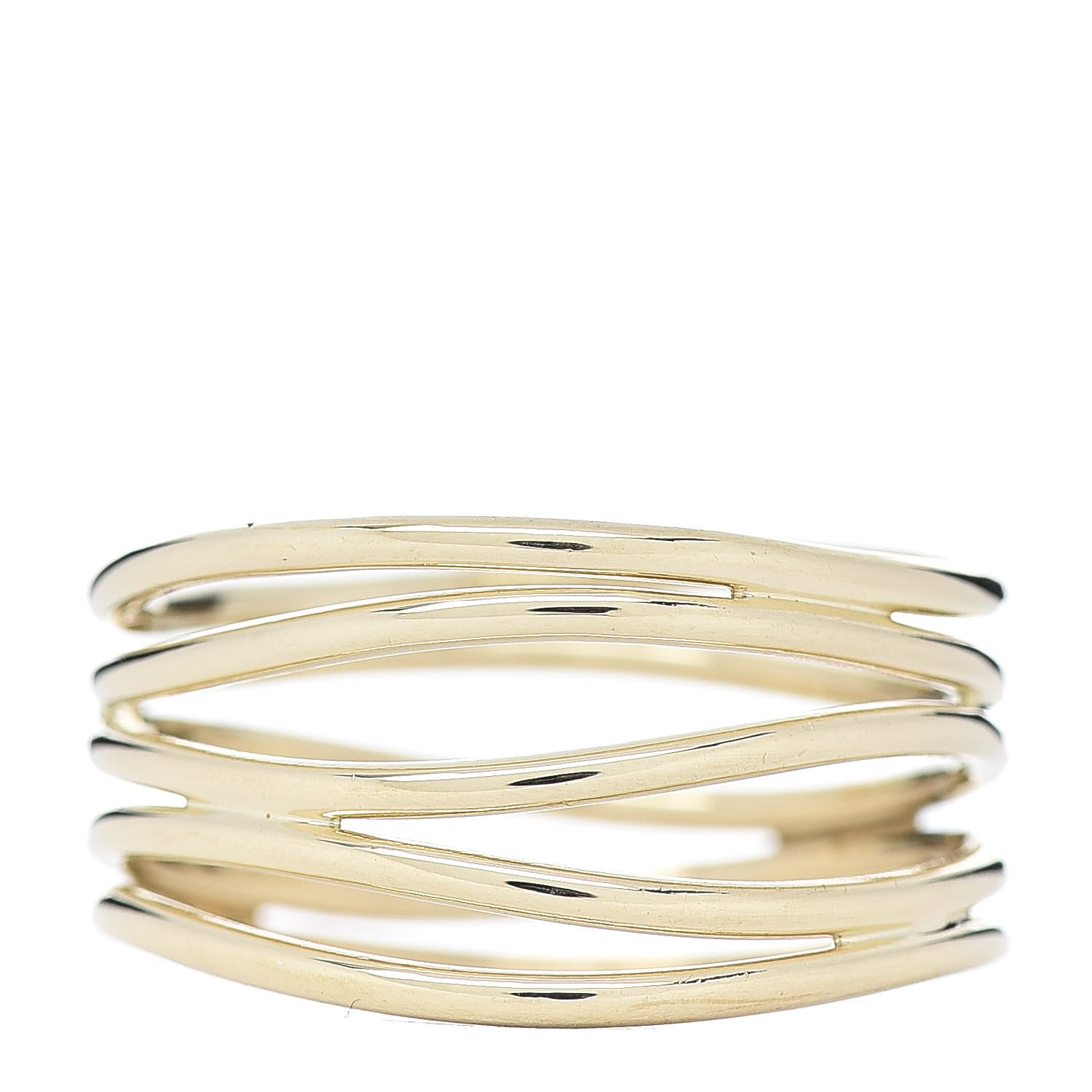 Tiffany 18K Yellow Gold Elsa Peretti 5 Row Wave Ring 53 6.5 1 of 4