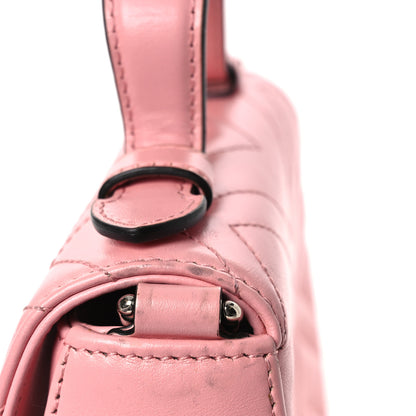 Gucci Calfskin Matelasse Mini GG Marmont Top Handle Shoulder Bag Wild Rose 15 of 17