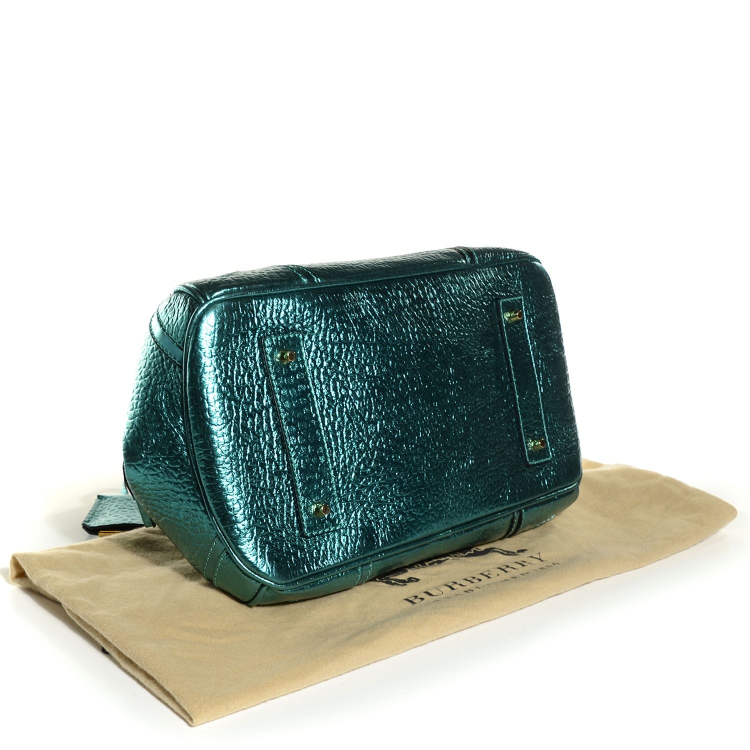 Burberry Metallic Calfskin Blaze Satchel Petrol Blue 4 of 11