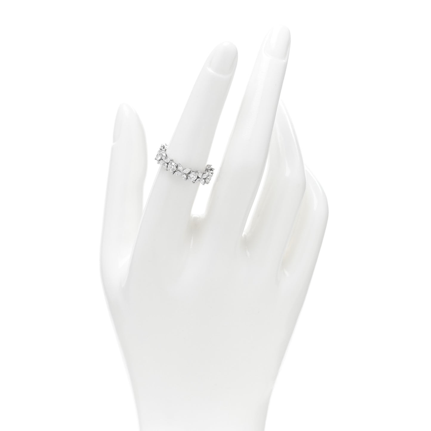 Platinum Diamond Victoria Alternating Band Ring 54 7