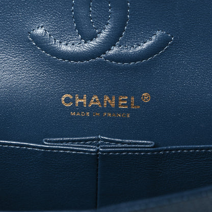 Chanel Iridescent Caviar Quilted Small Double Flap Dark Blue 6 of 10