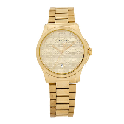 Gucci Stainless Steel 38mm G-Timeless Diamante Quartz Watch Gold 1 of 4